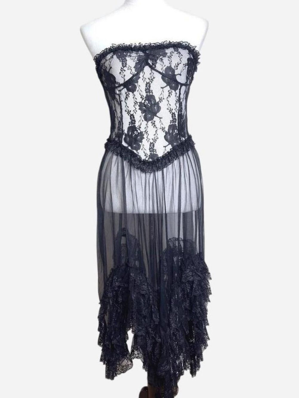 Vintage Andrea Kristoff for Escante Black Sheer Lace nightgown ‼️Open to Offers